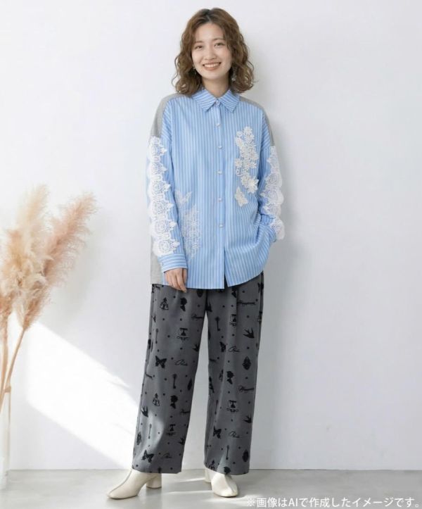 立體簍空蕾絲造型襯衫 