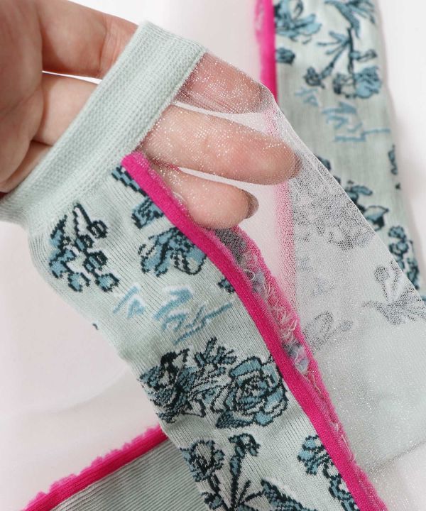 花透紗撞色襪 
