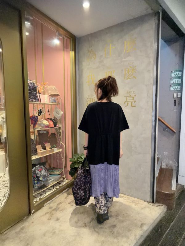 金箔貓咪鋼琴造型拼接洋裝 