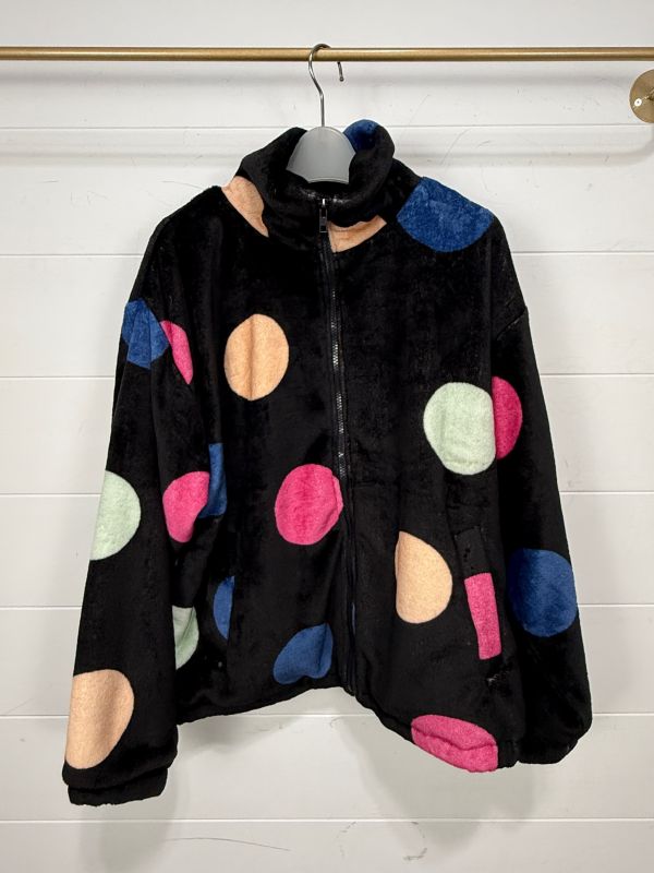 彩色點點法蘭絨外套 