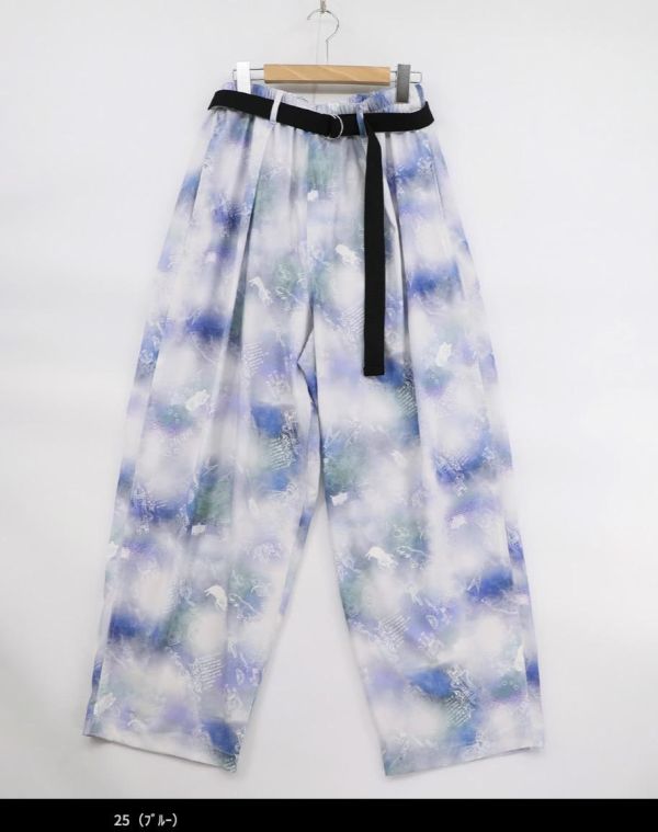 暈染/格子兔塗鴉褲 