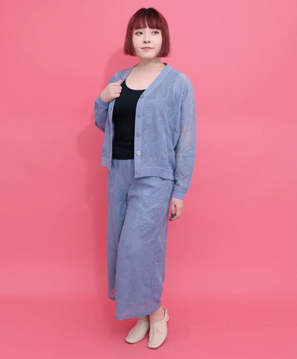 立體簍空海洋貝殼寬褲 