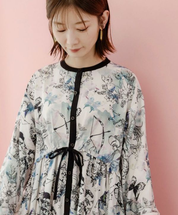 星座暈染襯衫洋裝 