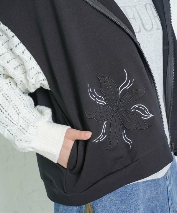 蕾絲手袖連帽外套 