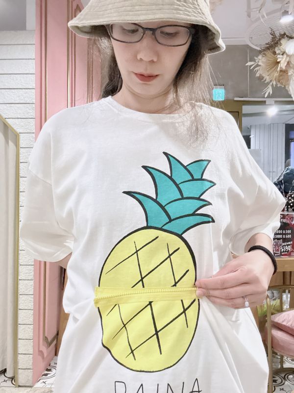 拉鍊設計-鳳梨搖滾上衣 