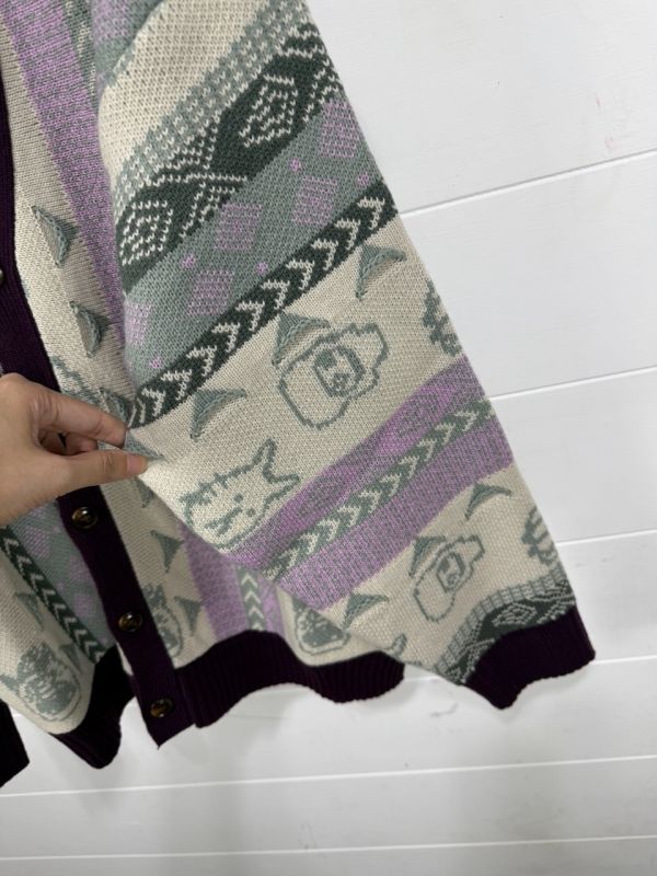 圖膳大頭角色針織外套 