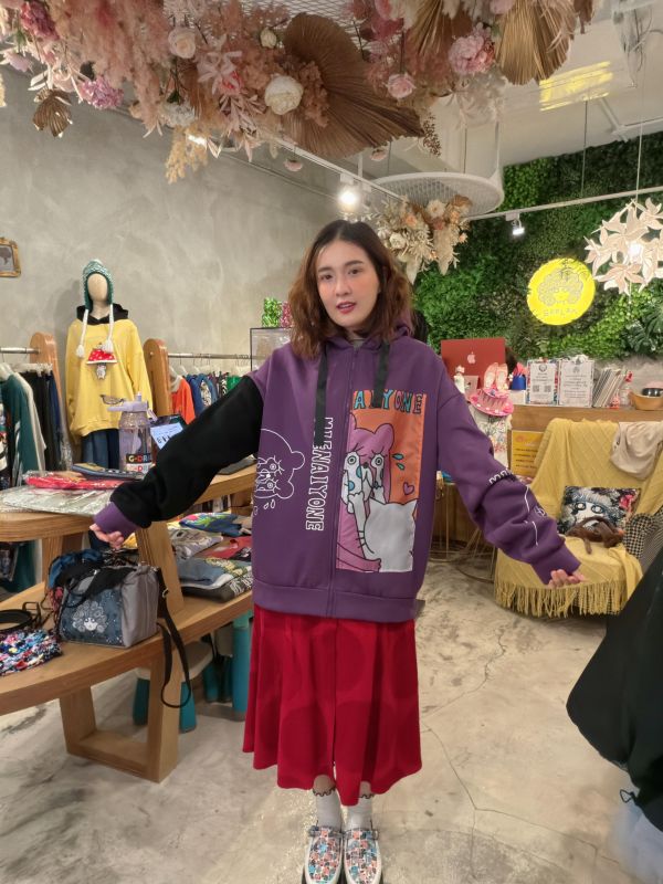 限時優惠 - 花園鰻眼淚造型連帽外套 