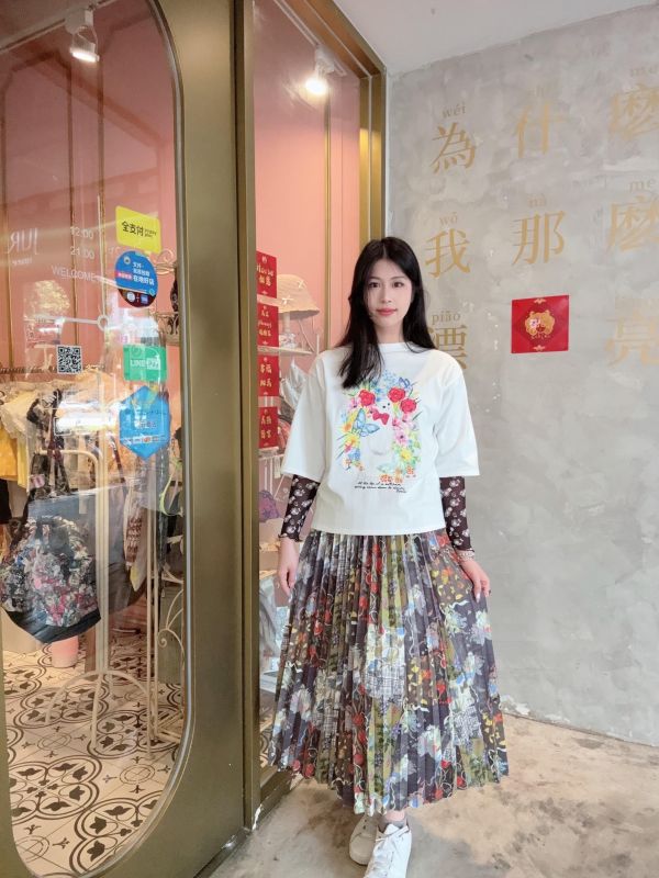 聚寶盆塗鴉百褶裙 