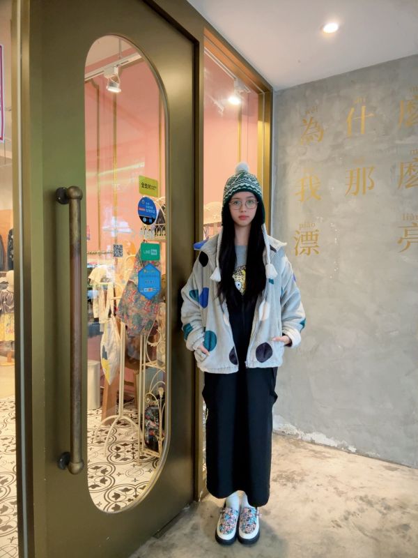 限時優惠 - 彩色點點法蘭絨外套 