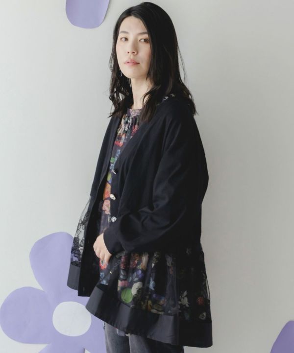 鋼琴花朵鏤空蕾絲造型外罩 
