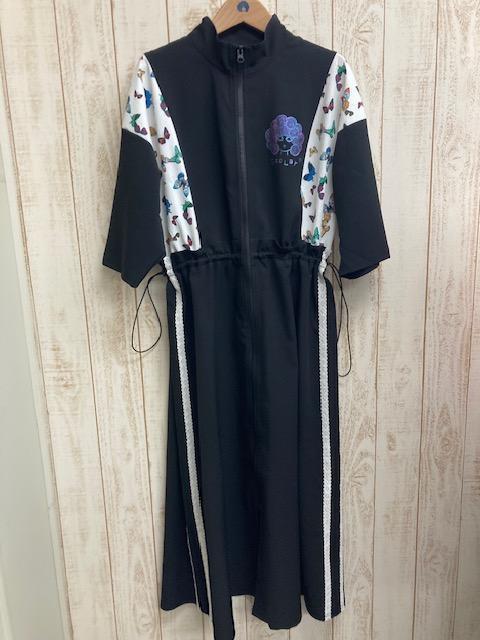 蝴蝶蕾絲抽繩長洋裝 