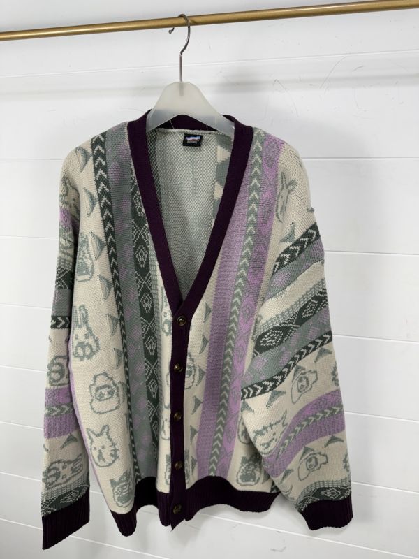 圖膳大頭角色針織外套 