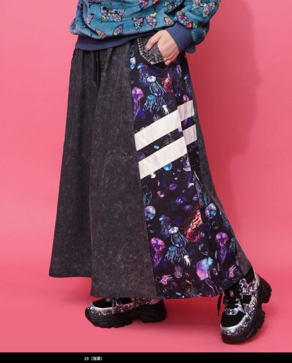 運動風星空牛仔A字裙 