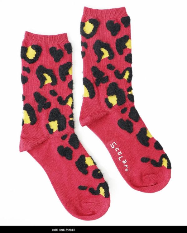 立體豹紋襪子 