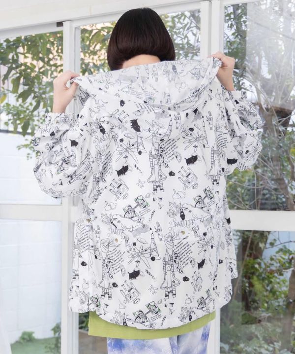 外空宇宙塗鴉連帽外套 