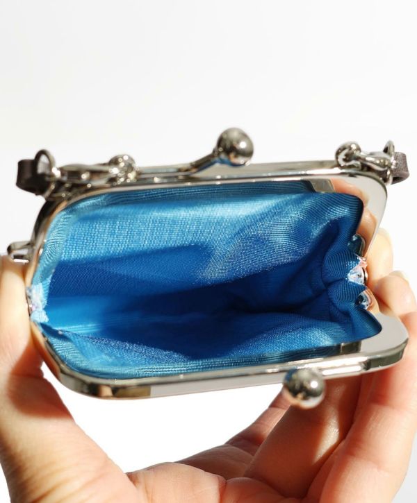 撞色花布口金包(迷你小提包) 