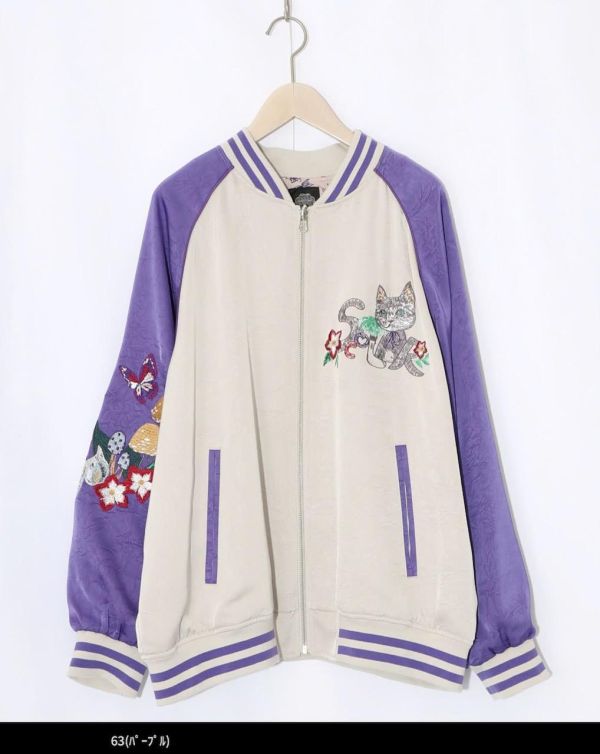 海外限定-雙面穿貓刺繡夾克 