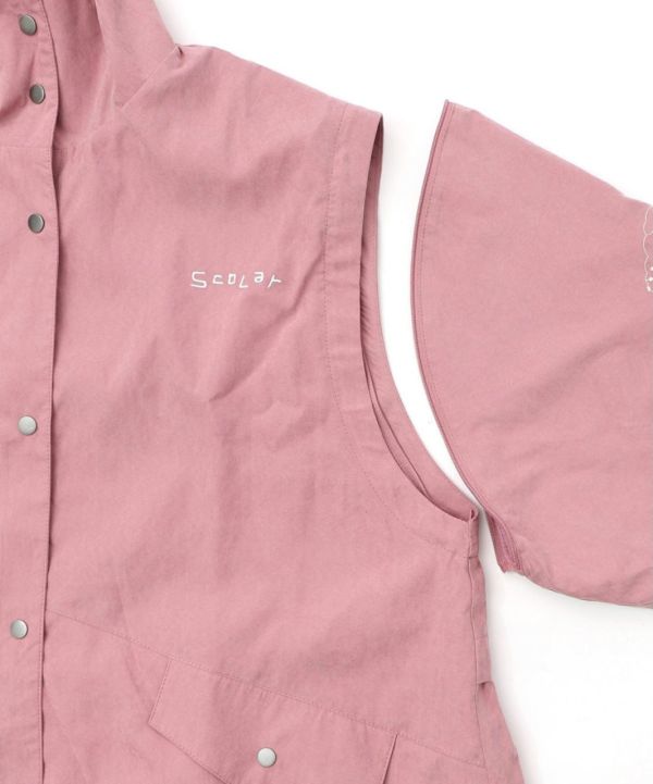 拆袖-蘑菇刺繡立領外套 