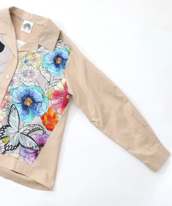 剪影貓咪花朵襯衫 