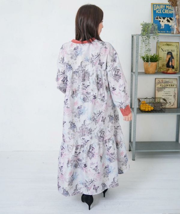 夢幻樂器燈芯絨長版洋裝 