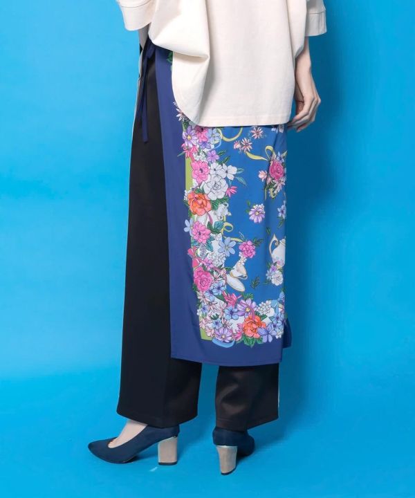 運動風花朵絲巾造型褲(可拆式) 