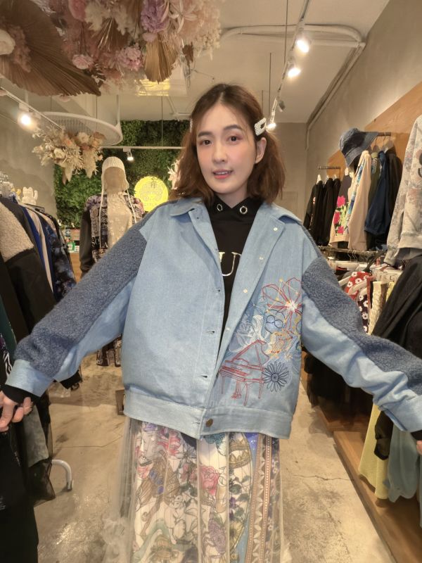 樂禮泰迪毛拼接夾克 