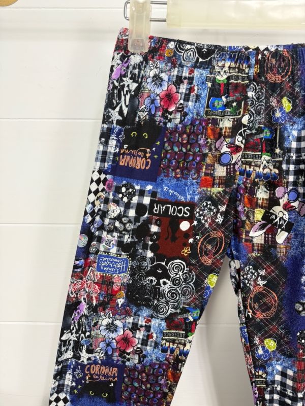 膠原蛋白-彈性塗鴉內搭褲 