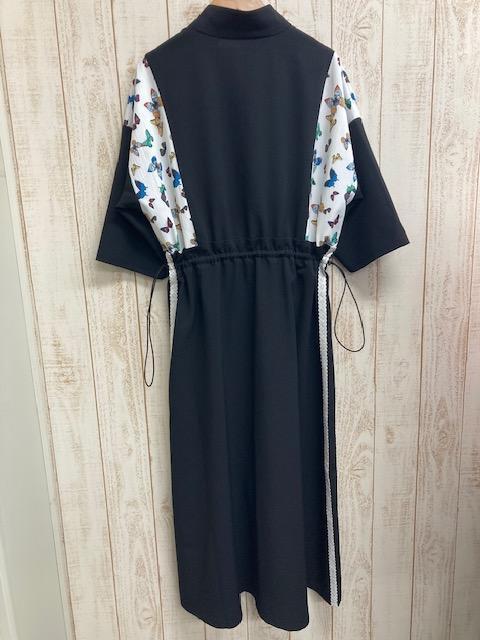 蝴蝶蕾絲抽繩長洋裝 