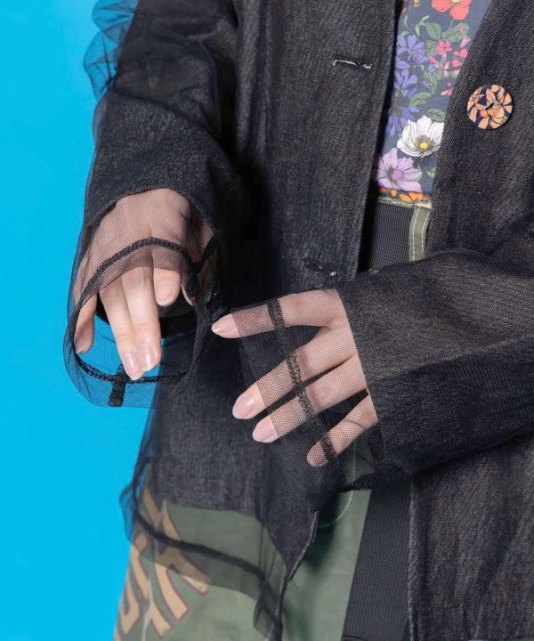 立體拼紗西裝外套 