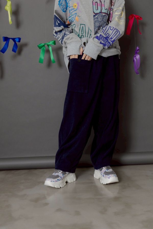 燈芯絨口袋工作褲 