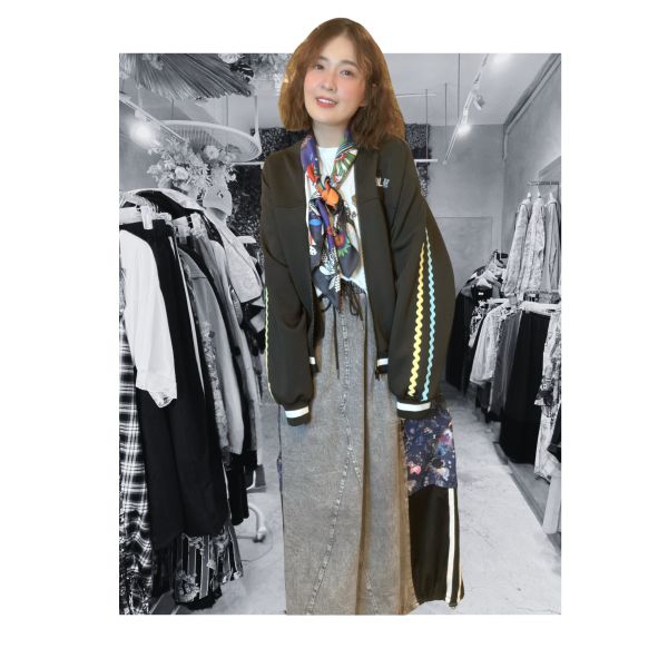 運動風波浪娃頭刺繡外套 