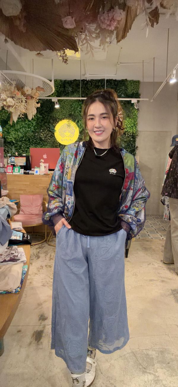 立體簍空海洋貝殼寬褲 