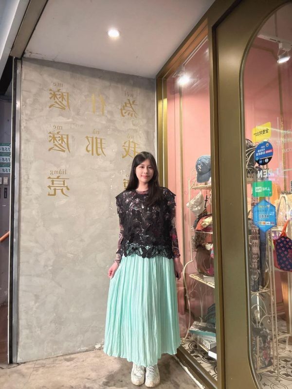擺折飄逸皺皺裙 