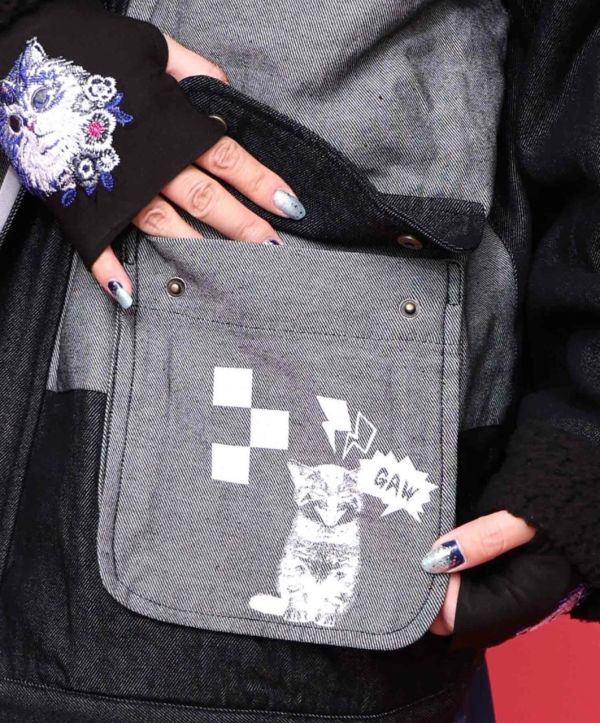 棋盤格娃娃拼接襯衫 