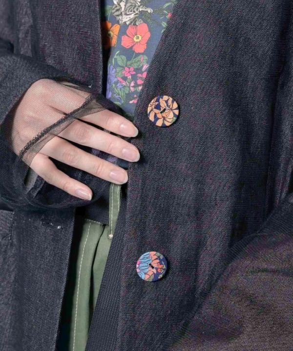 立體拼紗西裝外套 