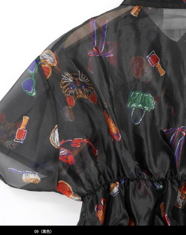 貓咪糖果紙立體造型襯衫 