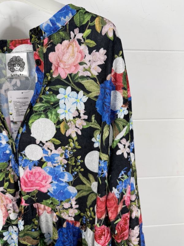 女神/銀花襯衫長洋裝 