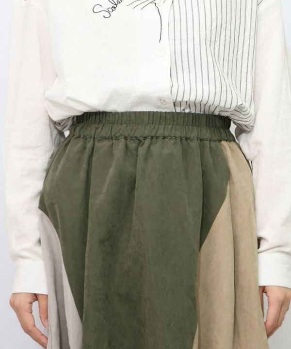 三色抽繩造型裙 