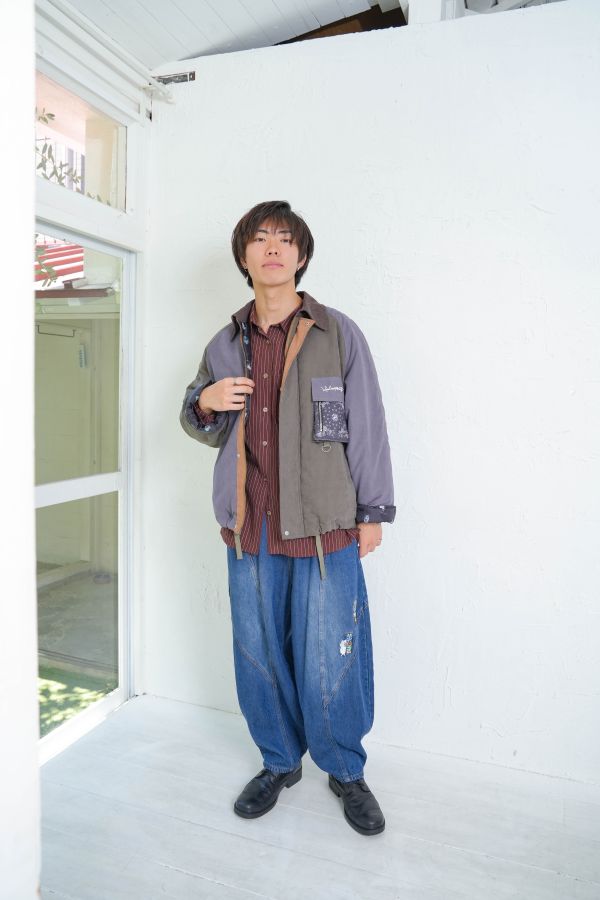 熊熊圖騰撞色短夾克 