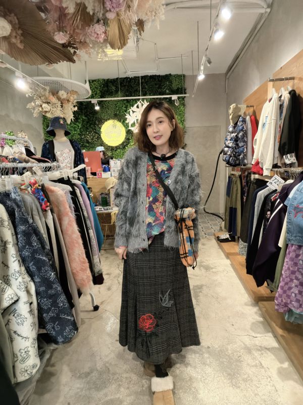 格紋玫瑰魚尾裙 