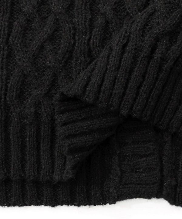 麻花針織牛仔拼接外罩 