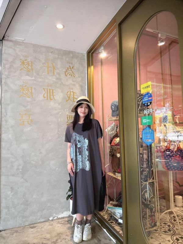 城堡玫瑰風景長版洋裝 