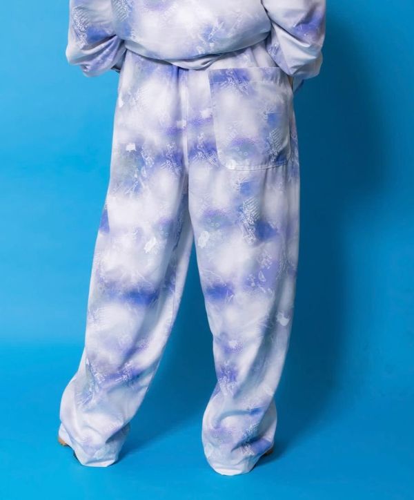 暈染/格子兔塗鴉褲 