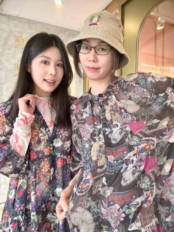 花豹貓咪碎花洋裝 