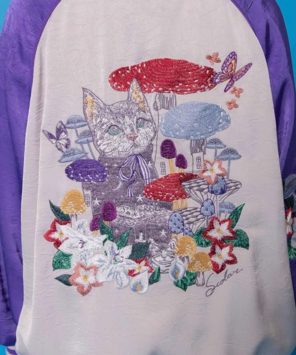 海外限定-雙面穿貓刺繡夾克 