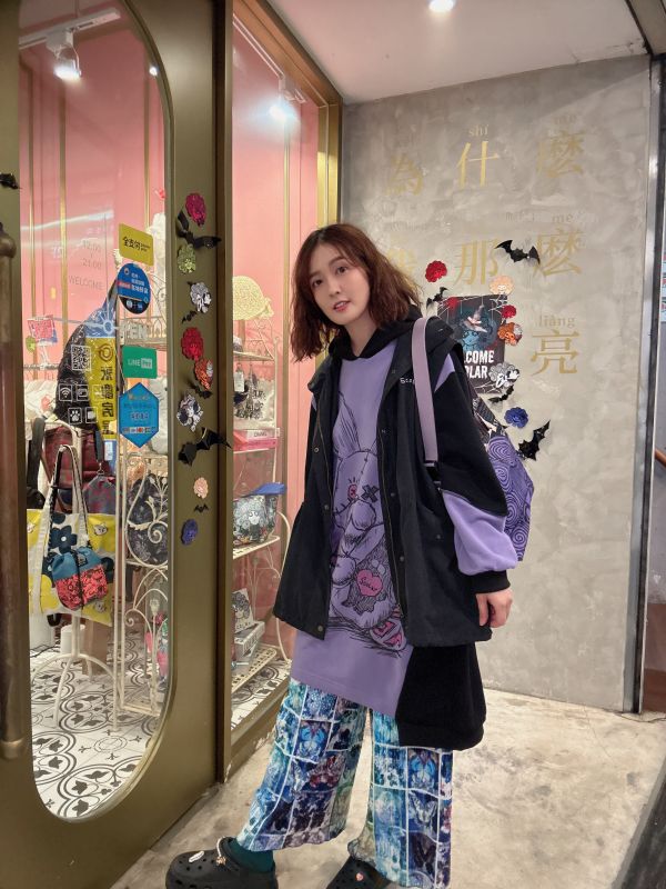 拆袖-蘑菇刺繡立領外套 