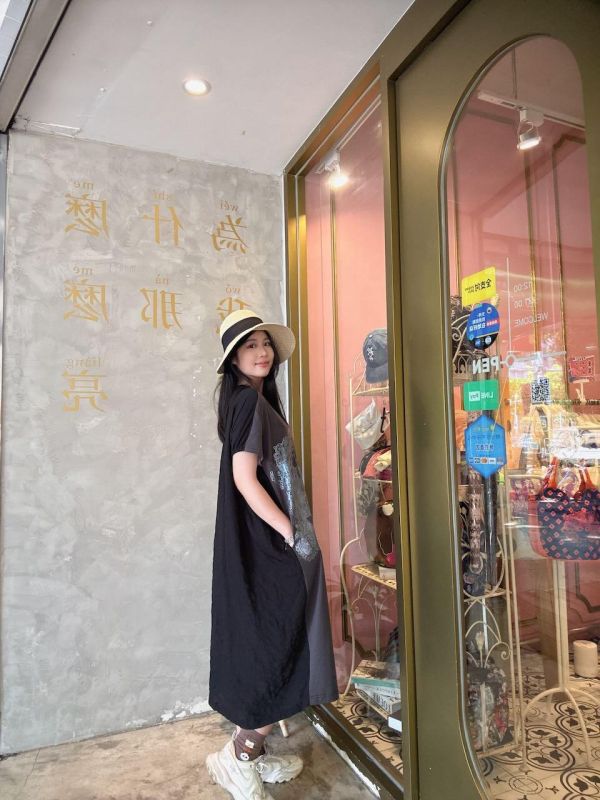 城堡玫瑰風景長版洋裝 
