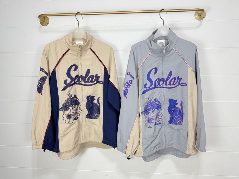 美式塗鴉貓咪立領風衣 