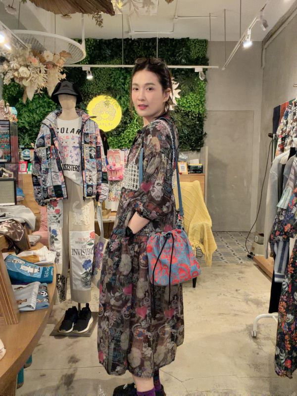 花豹貓咪碎花洋裝 