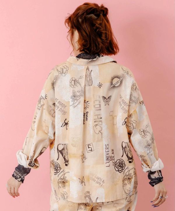 法式暈染短版襯衫 